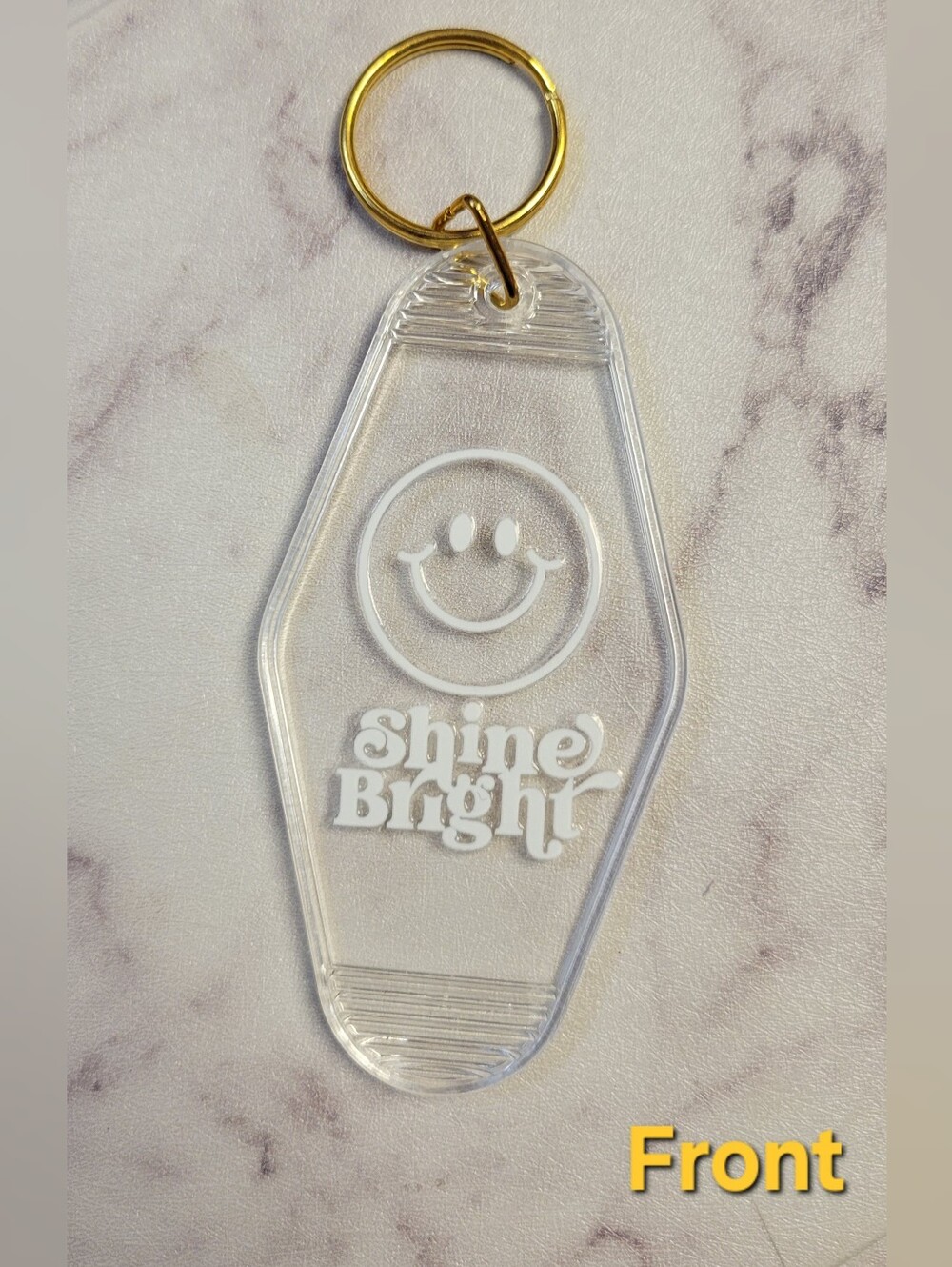Shine Bright Clear Acrylic Keychain with Smile - Unbranded